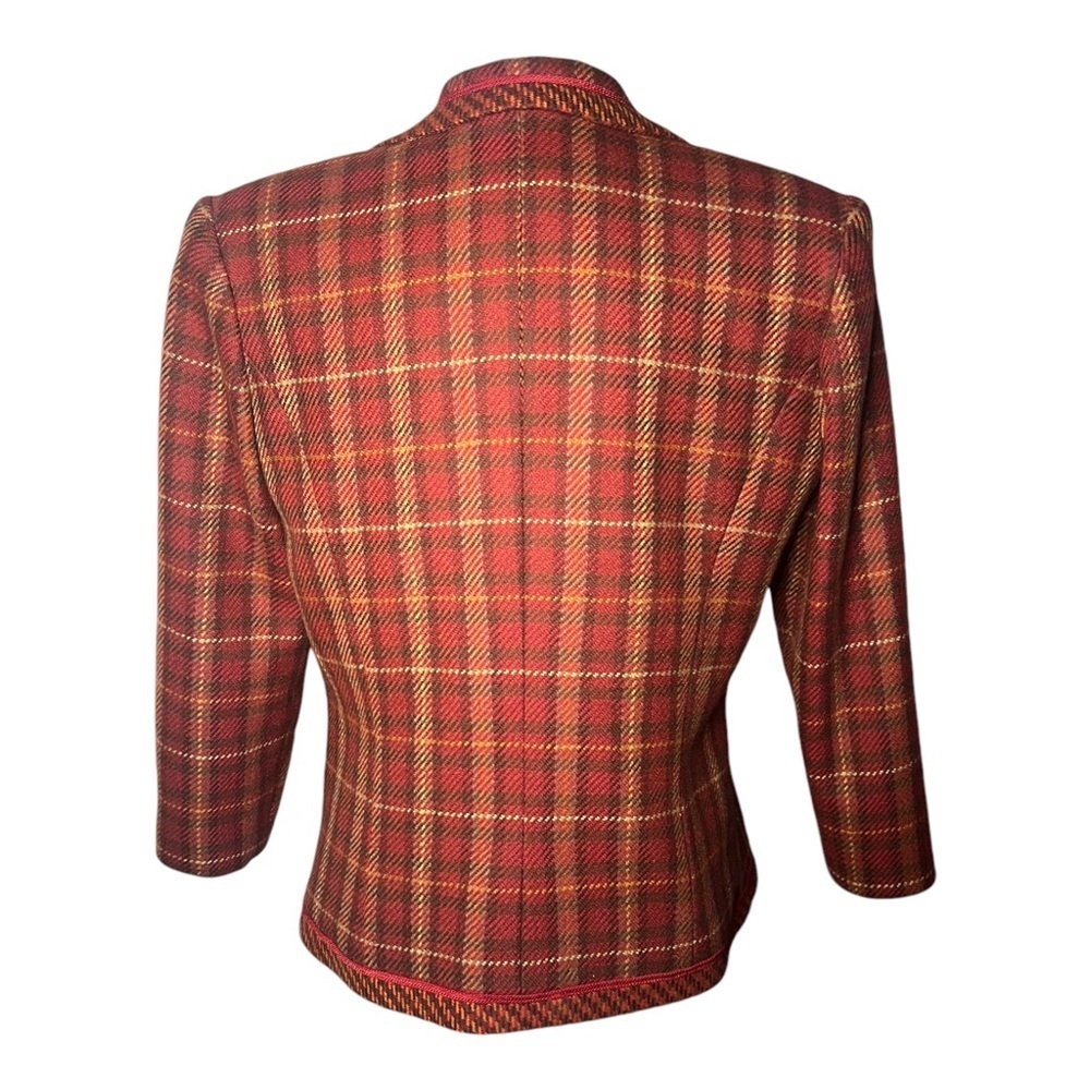 Vintage Wool 1970’s Plaid Coat 12 - Picture 3 of 8